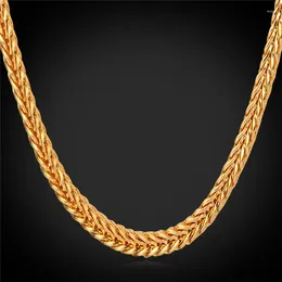 Chains Men Necklace 4MM 55CM 22" Foxtail Franco Trendy Gold Color Necklaces For Jewelry N850