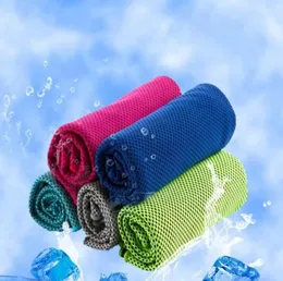 Titanium Sport Accessories 30X90CM Ice Cold Sports Towel Cooling Summer Sun stroke Exercise Polyester Soft Breathable 10 Colors5104642