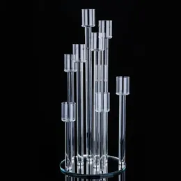 Decorazione Clear Candlestick Mer Wed Decor 4 5 6 7 8 9 braccio Crystal Candelabra per decorazioni per la sala da pranzo a casa Senyu697