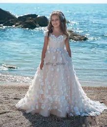 Mädchenkleider Neue Kinder Festzug Abendkleider 2021 Perlenkugel Blume Mädchen Kleider für Hochzeiten Erste Kommunionkleider für Girlsl231222