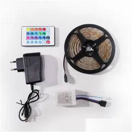 LED 스트립 스트립 조명 침실 RGB 색상 교환 SMD 12V 원격 드롭 배달 조명 휴일 OTARN