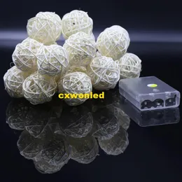 Dizeler 20led Rattan Ball Sepak Takraw Dize Işıkları Noel Noel Noel Year Peri Peri Düğün Dekoru Açık/İç Mekan Dekorasyon Lambası (Sıcak