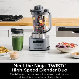 Tools Ninja TWISTi , HIGHSPEED Blender DUO 3 Preset AutoiQ Programs, 34 oz Pitcher Capacity, SS150