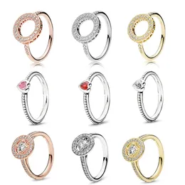 Nowy popularny 925 Srebrny CZ Pierścień Lucky Circle Round Mss. Wedding Biżuteria