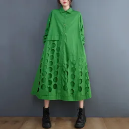 Платья антиэфрушковые ванны с длинным рукавом негабаритные винтажные платья для женщин повседневное свободное весеннее осеннее платье рубашки Элегантная одежда 2022