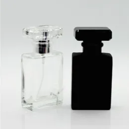 Portable Refillable Perfume Spray Bottle 50 ml Empty Perfume Vials Black Clear with Pump Sprayer Mist Atomizer Ikewk