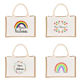 Bolsas Merci Senhora Drukuj Tote Bag Kobieta Torba Na Zakupy Prosta Modna Torebka Harajuku Torby Jutowe Livro da Escola Eco eTui Atsem Preze