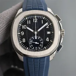 ZF 5968A-001 Motre Be Luxe Luxury Watch 42mm 크로노 그래프 기계 운동 강 스틸 릴로제 케이스 고무 스트랩 남성 시계 손목 시계