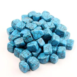 느슨한 보석 200g Lot Blue Turquoise 자수정 차크라 천연 회전식 석재 Reiki Feng Shui Crystal Healing Point Beads와 FRE2495