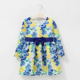 فساتين الفتاة Sanlutoz Floral Kids Birls Dresses Princess Animal Cute Autumn Kids Dresses Adhicle Fashion Partyl231222