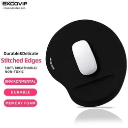 Mouse Pads Bilek Dinler Exco Ergonomik Pad Hafıza Köpük Portu Dinlenme Dikişli Kenar Konforlu Ofis Mousepad Slip Olmayan Kauçuk Basel231221