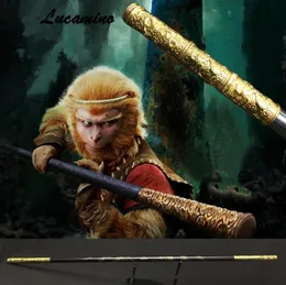Macaco de madeira King Staff Kungfu Wushu Sticks Monkey Cudgels esculpindo dragão dourado Cudgel Sun Wukong Sticks Practice7608620