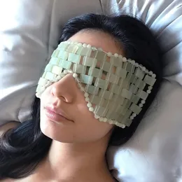 Natural Jade Eye Maske Kühlung Jade Schlaf Augenmaske Massagegeräte Alterung Schatten Entspannung Anti -Therapie Geschenk Jade Stein Cover M9C5 231221