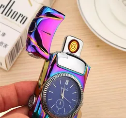 NewIntelligent ElectricLighter windproof USB type Cigarette lighter sensor rechargeable metal watch sports car novetly6027971