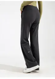 AL Pluszowe spodnie z prostymi nogawkami dla kobiet z koronkowymi luźnymi i odchudzającymi sporami sportowymi, spodniami o szerokich nogach jogi fitness