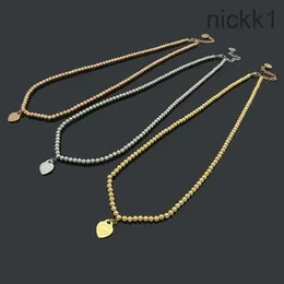 Женские подвесные ожерелья Peach Heart Ball Chain Designer Jewelry Gold/Silver/Rose Bead Collect