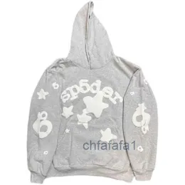 2023Men's Hoodies Felpeshirts Grey SP5der Hoodie Web 555555 Young Thug Spider Men Women 1 White Pallover Sleo con cappuccio Eeeg G1xz