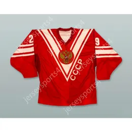 Niestandardowy Fedorov 29 CCCP Rosja Red Hockey Jersey New Top Sched S-M-L-XL-XXL-3XL-4XL-5XL-6XL