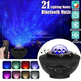 LED STAR Projector Night Light Galaxy Nova ProjectEur Starry Night Lamp Ocean Sky com Music Bluetooth Speaker Remote Control234e