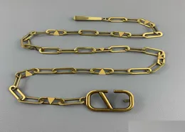 Belts Designers Designer Chains Fashion Luxury Designer Link Belt for Women Letter V Buckle Chain Waist Gold Welband Bronz8205306