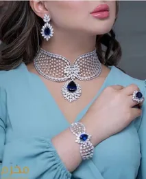 Dubai a 4 pari set di gioielli set angelo design da sposa orecchini aaa zirconi cubici accessori per matrimoni da donna 231221