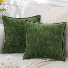 Olanly Chenille Cushion Cover 45x45 Pillow 40x40cm Velvet Throw Throud Case Luxury for Living Room Decor 231221