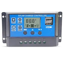 10A 20A 30A شاحن شاحن الطاقة الشمسية وحدة تحكم الطاقة الشمسية منظم ذكي مع شاشة LCD Dual USB Display 12V 24V231H