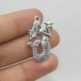 20pcs-22x31mm Antique Silver Tom Mermaid Charms Pinging232G