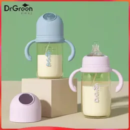 Dr.Green Upgrade Born Baby Bottle Wide Mouth med handtag PPSU 180 ml/240 ml full kropp tvättbar lättvikt/droppbeständig 231222