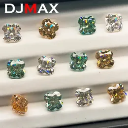 DJMAX 49mm أربعة أوراق البرسيم فضفاضة الحجارة المعتمدة من Diamond Royal Blue Champagne VVS1 للمجوهرات صنع Y240108