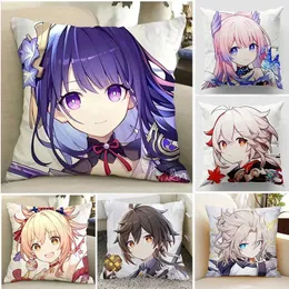 40 45 50 60 cm Poliesterowa poduszka poliestrowa Japan Anime Cartoon Print Pillowcase for Home Decor salon niestandardowy poduszka 231221