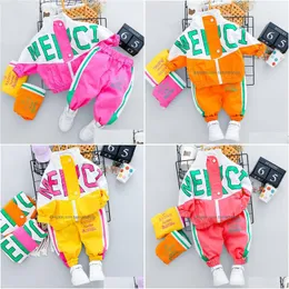 Giyim Setleri Sonbahar Boy Boy Kız Günlük Takip Terzini Uzun Kollu Mektup Fermuarı Bebek Giysileri Bebek Pantolon 1 2 3 4 Yıl 201127 Del Dhufk