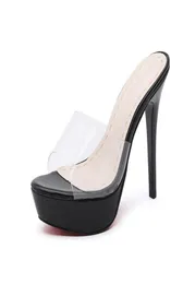 Cheap Sexy Transparent Women Sandals Women Pumps Black High Heel Platform Shoes Summer Ladies039 Jelly Shoes Thin Heel Zapatill1349943