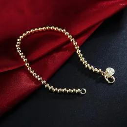 Link bransoletki marki 18K Rose Gold Kolor 4 mm łańcuch 925 Srebrny dla kobiet Prezenty modowe