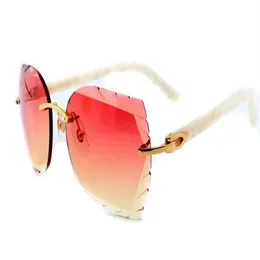 نظارة شمسية عالية الجودة عالية الجودة 8300817 لوحة زهرة نمط الساقين مرآة نظارات العدسات الذهبية الأنيقة المنحوتة الحجم 2984