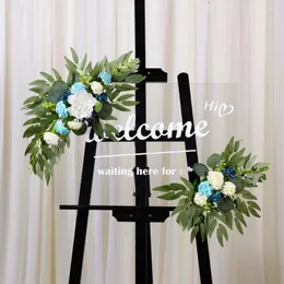 Dekorativa blommor 19.6in 2st Artificial Flower Swag Floral Garland Wedding Arch Kit för Sign Rustic Deco