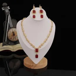 Eleganta marockanska kvinnors smycken ihålig blommor design guld färg metall örhängen halsband set arab brud bröllop kristall fest gåva 231221