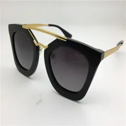 Óculos de sol inteiros SPR 09Q Cinema Sunglasses Coating Lens Lens Lente Vintage Estilo Quadrado Quadro Gold Middle Women Des302O