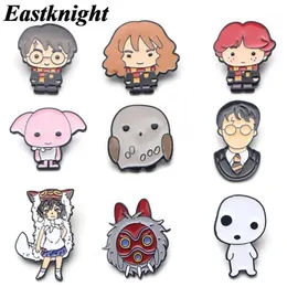 V110 Zauberer Student und Prinzessin Mononoke Metall Emaille Pins und Broschen Fashion Revers Pin Rucksacks Bags Abzeichenkollektion Geschenke1207i