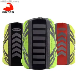 Torby na zewnątrz Kokossi Nowy odblaskowy plecak Cover Sport Covers Cover Cover Cover Cover Plecak Outdoor Riding Dyny wodoodporne wodoodporne odpinanie 231222