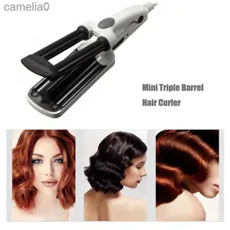 Colinhos de cabelo alisadores Mini cambalhotas de cabelo triplo profissional Curador de curling Hair Waver Waver Ferro elétrico Curling Salon Roller Hairllingl23122