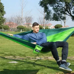 Hammocks Outdoor double Hammock Portable Parachute Cloth 2 Person hamaca hamak rede Garden hanging chair sleeping travel swing hamac Y20032