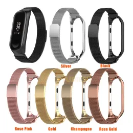 Aço inoxidável de banda de loop milanês para Miband 3 Xiaomi pulseira pulseira de meatal Substitua as pulseiras para Mi Band 3 LL