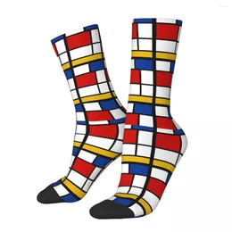 Skarpetki męskie de Stijl Mondrian inspirowane geometryczne zakupy 3d druk chłopca dziewczyny