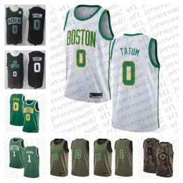 Benutzerdefinierte Herren Damen Jugend Kinder Boston''Celtics''0 Jayson''Tatum 1 Walter''Brown Camo schwarz rot Basketball Throwback Jersey