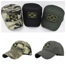 Ballkappen Sport Dad Hut Militärjagd gestickt Baseball Cap Brasilien Flagge Casquette Armee Tarnung