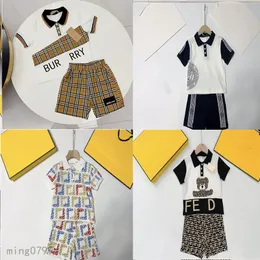 Neuer Markendesigner Polo Anzug Sommer Baumwolle Hochqualitäts Kinderkleidung mit Shorts High-End-Sportanzug Größe 90 cm 150 cm A17