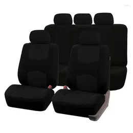 أغطية مقعد السيارة لمدة 5 أجهزة كمبيوتر كاملة مجموعة فور سيزونز أسود عالمي