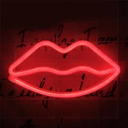 Decorative light neon lip sign LED night lights bedroom decoration birthday wedding party house wall decor valentines day gift2516