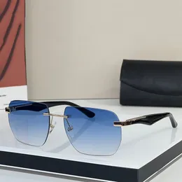 ARTIST SUN Sunglasses 2024 Seasonal New Mens Fashion Brand Frameless Polygonal Gradient Blue Lens Artist Beach Sunglasses with Box